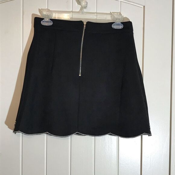 Andree by Unit Beaded Embroidered Brushed Poly Spandex Skirt Scalloped Hemline - Picture 6 of 11